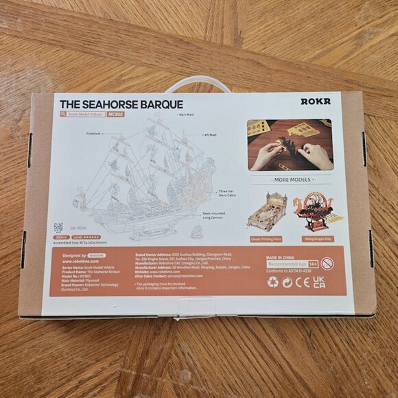 ROKR The Seahorse Barque 3D Wooden Puzzle MCB02 - Picture 2 of 4